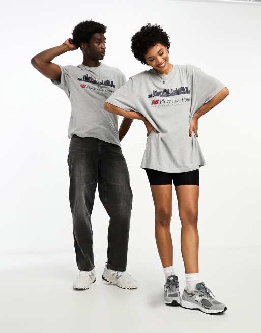 Place navy | Balance heather t-shirt Home Like oversized Exclusive ASOS to - New in ASOS NB graphic unisex gray and