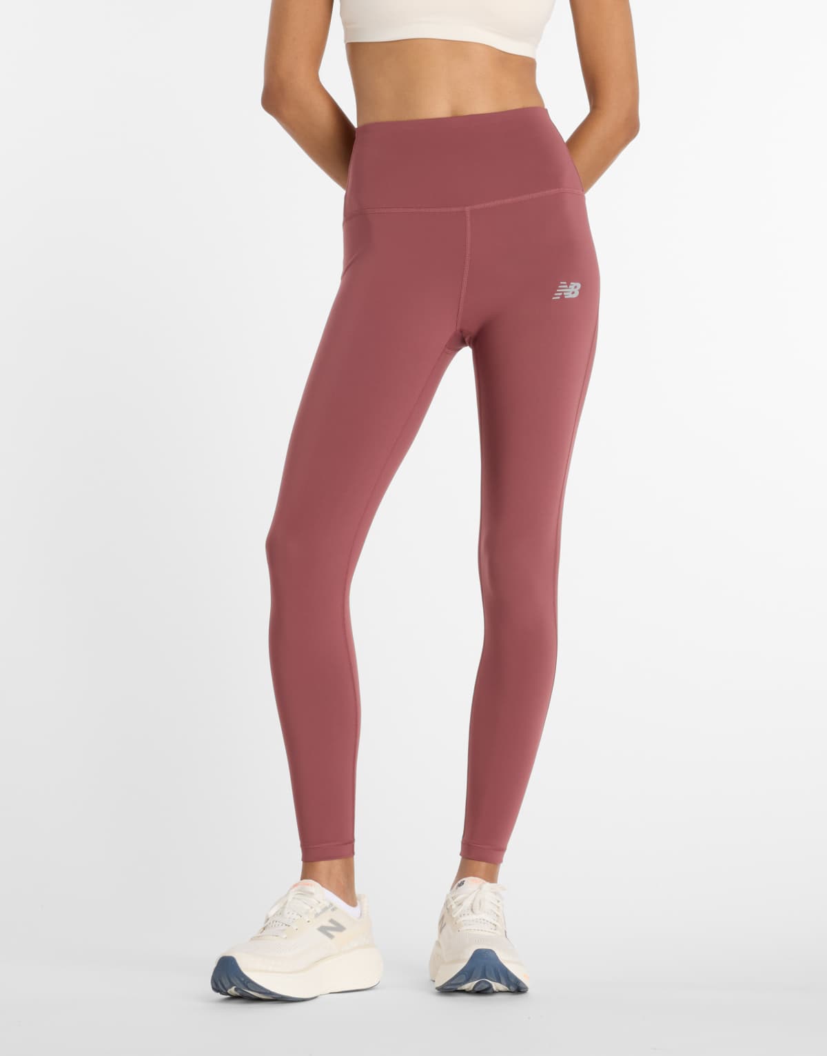 New Balance Nb sleek high rise legging 25" in washed burgundy