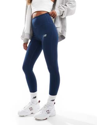 New Balance nb sleek high rise legging 27" in blue