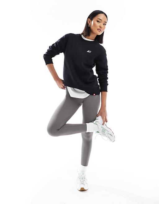New Balance Nb small logo crew sweat in black | ASOS New Balance Nb small logo crew sweat in black | ASOS