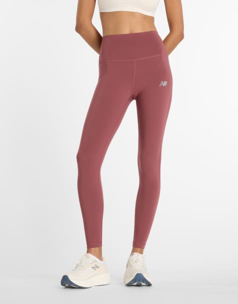 New Balance - NB - Strakke legging van 25" met hoge taille in bordeauxrood met wassing - view 1