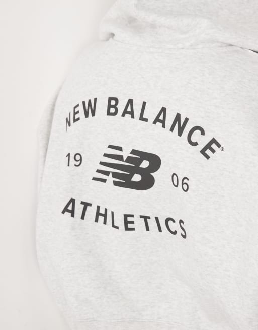 New Balance neu interpretierte Fleecejacke mit durchgehendem Reißverschluss in Grau, 4 von 4