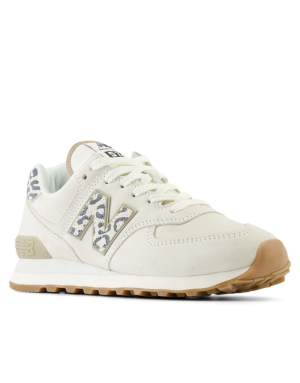 New Balance New balance 574 trainers in white with leopard print - WHITE