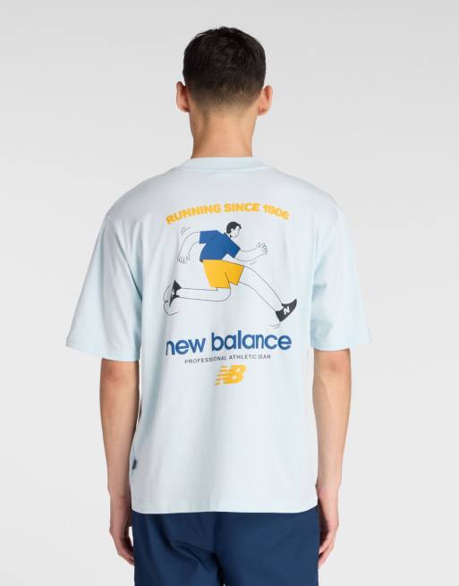 New Balance New balance os retro running t-shirt in blue