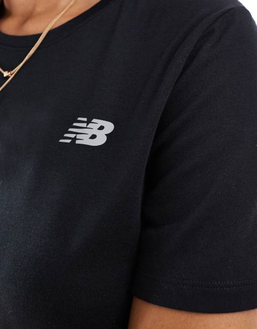 New Balance New balance sport essentials heathertech t-shirt in black, 4 of 4