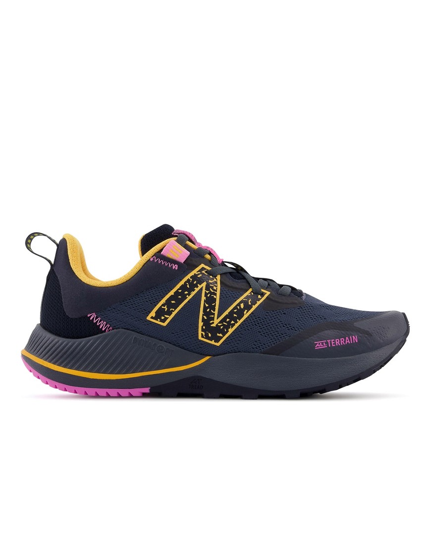 new balance nitrel trainers in black and yellow