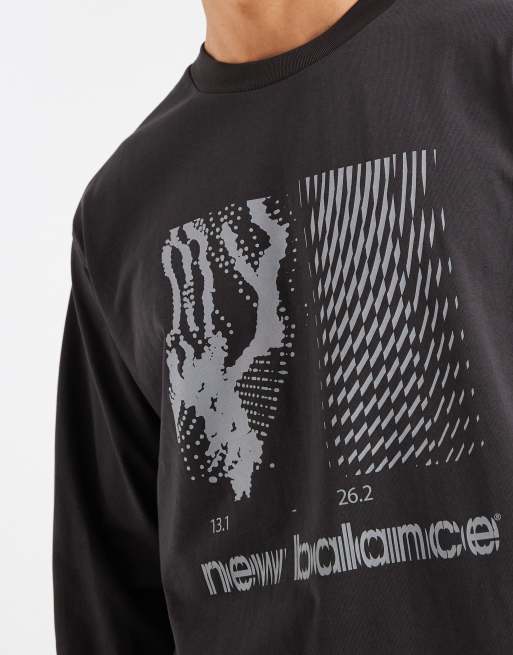 New Balance - Nocturnal - Camiseta negra de manga larga, 3 de 5