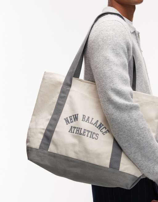 New Balance - Offwhite og grå totebag i kanvas, 3 af 4