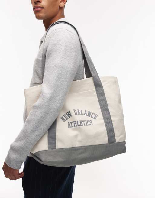 New Balance - Offwhite og grå totebag i kanvas, 4 af 4