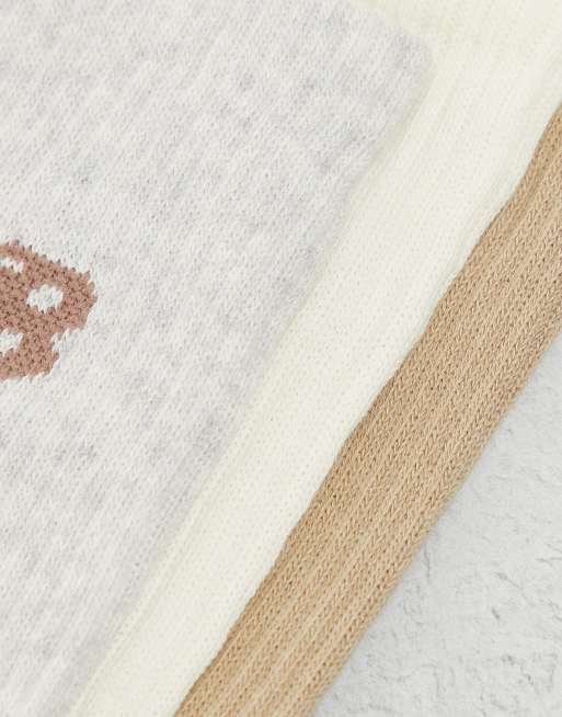 New Balance - Pakke med 3 par neutralfarvede sokker med logo, 2 af 3