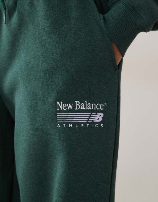 New Balance pantalón de polar Trackside en verde nórdico jaspeado, 2 de 5