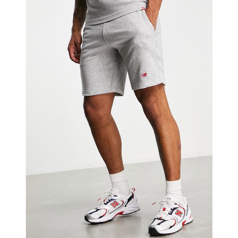 Uomo t7cJG New Balance - Pantaloncini grigi con logo piccolo