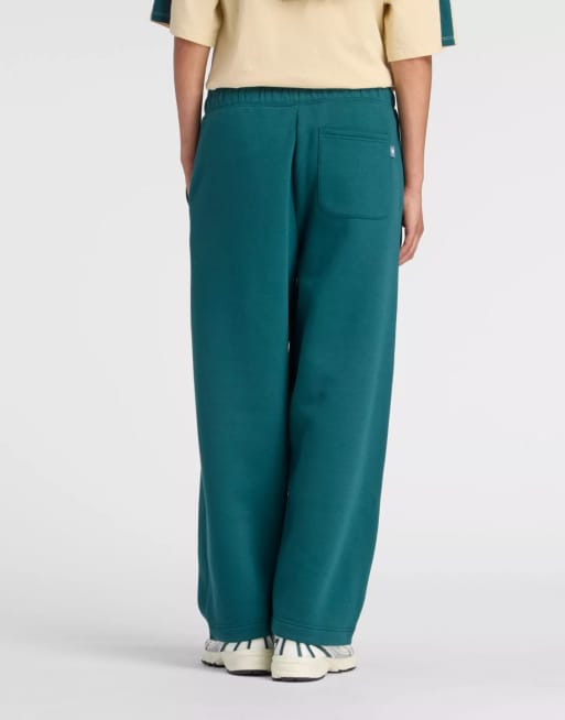 New Balance pantaloni barrel in pile Trackside verde scuro, 4 di 4