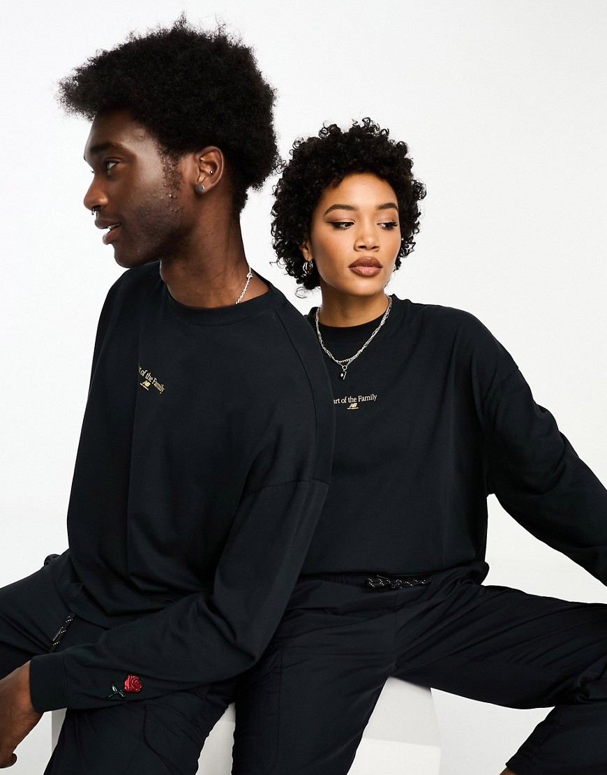 New Balance Part of the Family oversized long sleeve top in black - exclusive to ASOS