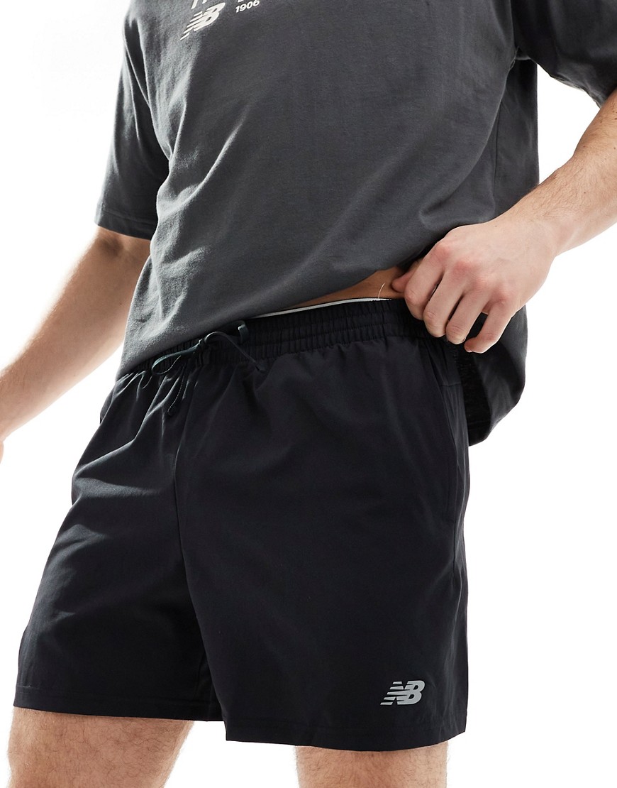 New Balance performance 5 inch shorts in black