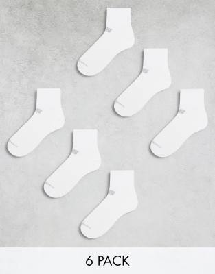 New Balance performance ankle sock 6 pack in white - ASOS Price Checker