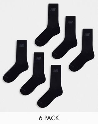 New Balance performance crew sock 6 pack in black