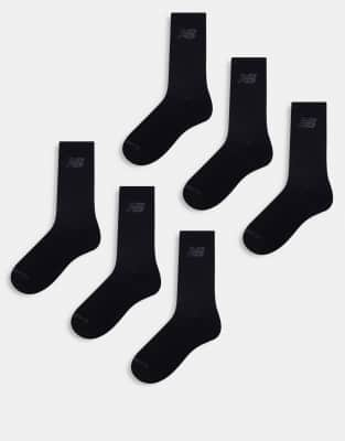 New Balance performance crew sock 6 pack in black