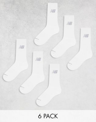New Balance performance crew sock 6 pack in white