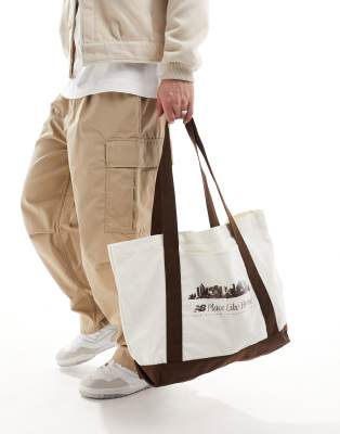 New Balance Place Like Home tote bag in canvas and brown | ASOS