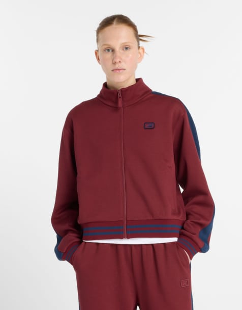 New Balance Post season pique track jacket in monarch burgundy - view 1