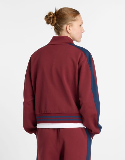 New Balance Post season pique track jacket in monarch burgundy, 3 of 4