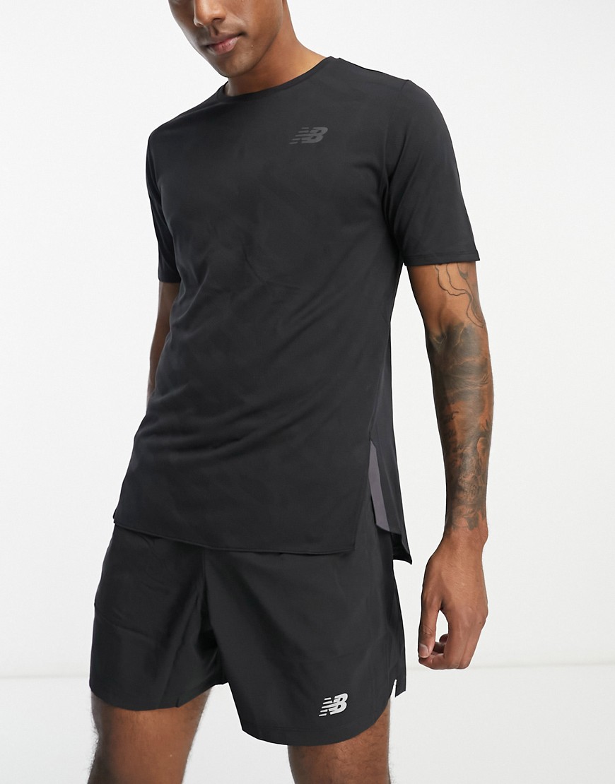 New Balance Q Speed Jacquard short sleeve t-shirt in black