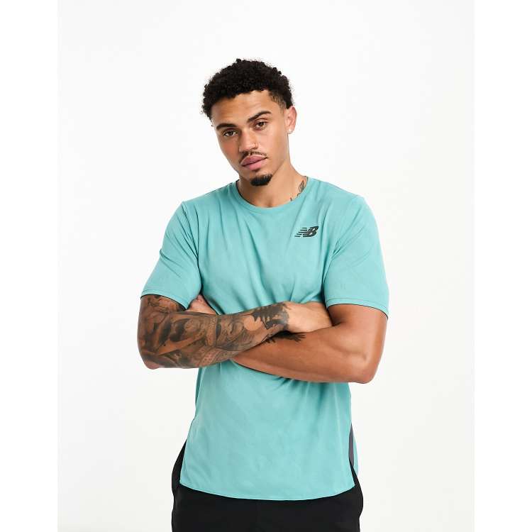 New Balance Q Speed Jacquard short sleeve tee in blue | ASOS