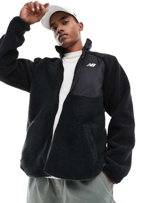 New Balance Q speed sherpa jacket in black