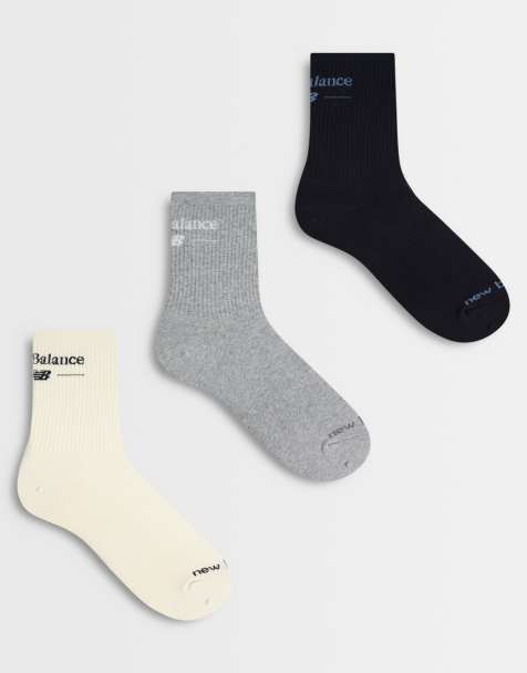 New Balance – Quarter – 3er-Pack mehrfarbige Crew-Socken mit Logo-Schriftzug - view 1