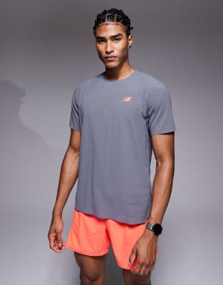 New Balance - Race Day - T-shirt ultra-léger - Gris