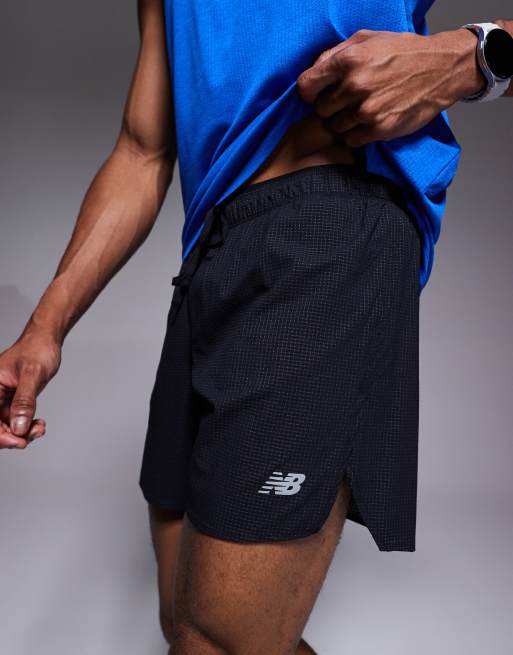 New Balance RC 5" ultra light split shorts in black , 5 of 5