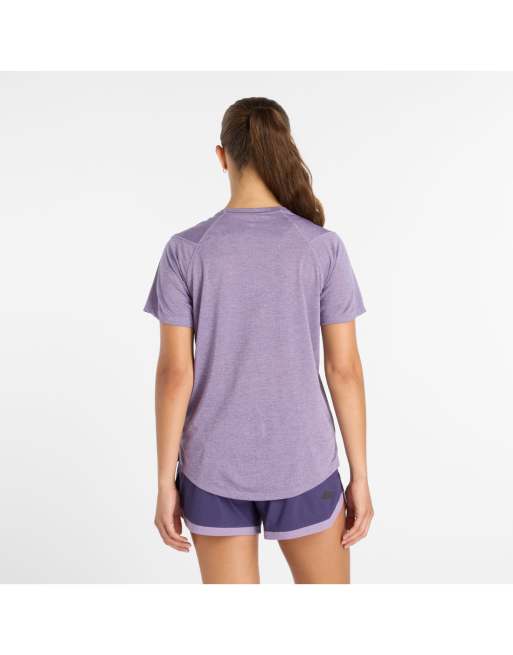 New Balance - RC - Camiseta violeta jaspeado básica, 3 de 4