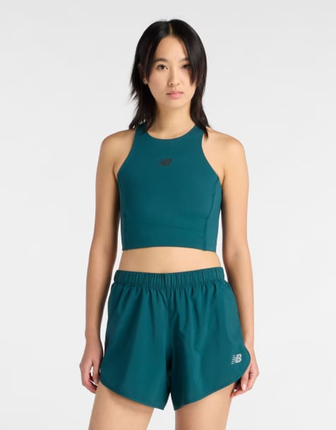 New Balance Rc elite storage crop tank in green - view 1