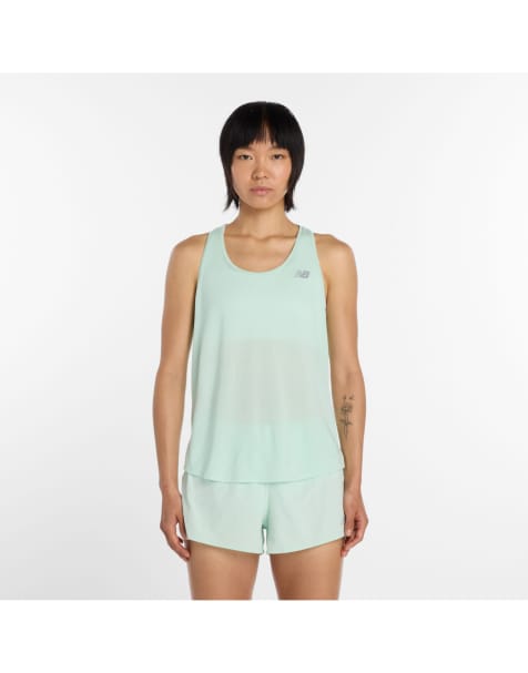 New Balance - RC Essential - Tanktop in gemêleerd jadegroen - view 1
