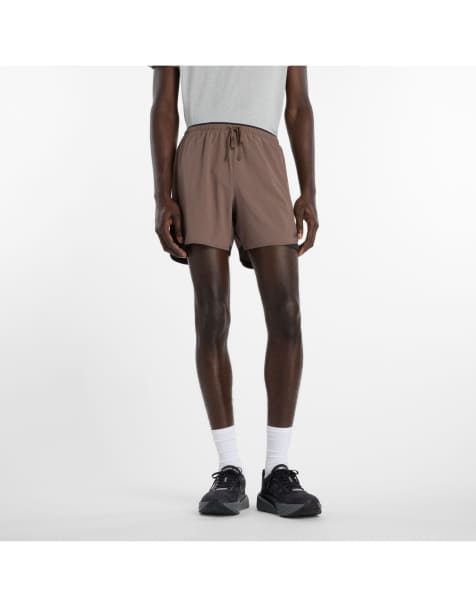 New Balance - RC - Pantalones cortos de 5" marrón cortado básicos - view 1