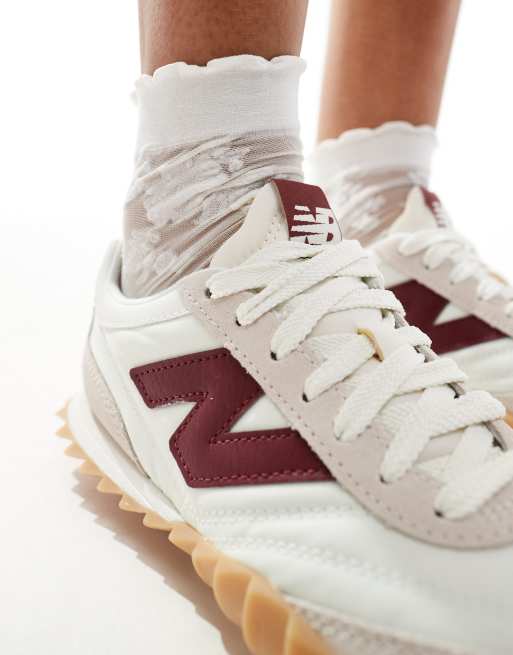 New Balance - RC30 - Sneakers i hvid/bordeauxrød med gummisål, 3 af 5