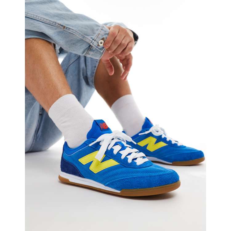 New Balance RC42 gum sole sneakers in blue and yellow