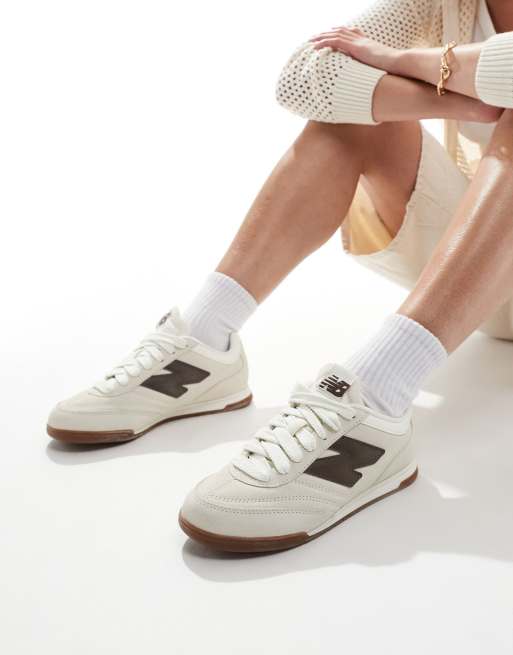 New Balance RC42 rubber sole sneakers in white and brown Exclusive to ASOS