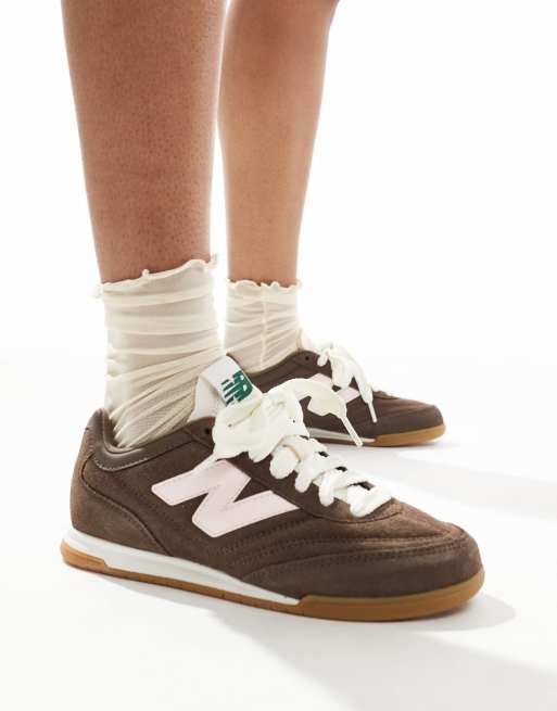 New Balance RC42 sneakers in brown and pink detail with rubber sole
