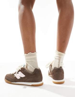 New Balance RC42 sneakers in brown and pink detail with rubber sole