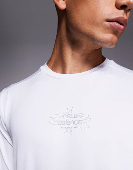 New Balance - Reflecterend T-shirt met lange mouwen in wit, 5 van 5