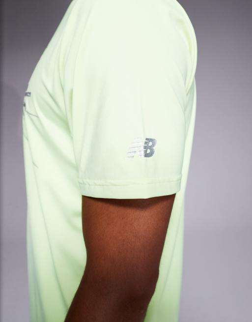 New Balance reflective city poly running t-shirt in neon yellow, 4 of 5