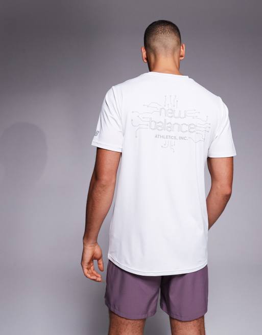 New Balance - Reflekterende hvid løbe-T-shirt i polyester, 3 af 5