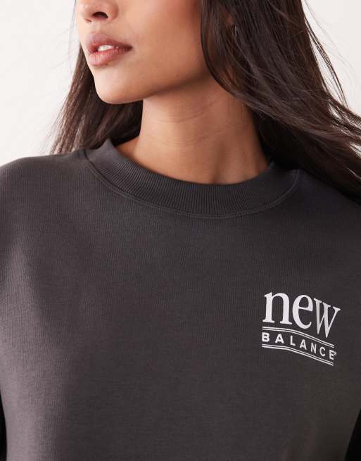 New Balance Reimagined fleece crew in black, 3 of 4