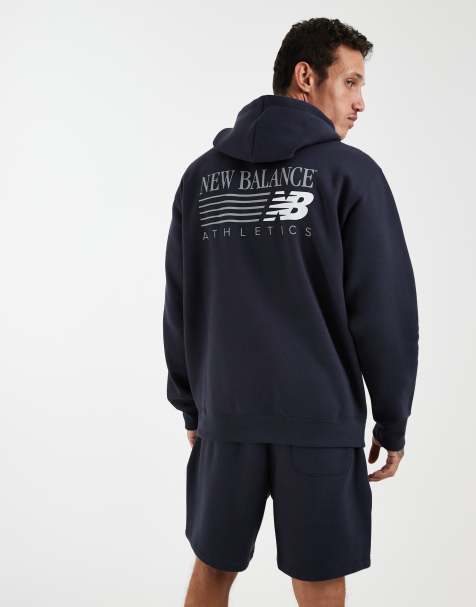 New Balance reimagined fleece hoodie in black - view 1