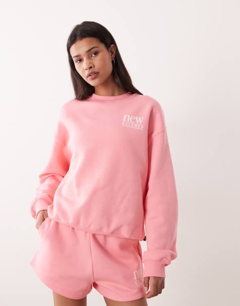 New Balance - Reimagined - Fleece sweatshirt met ronde hals in roze - view 1