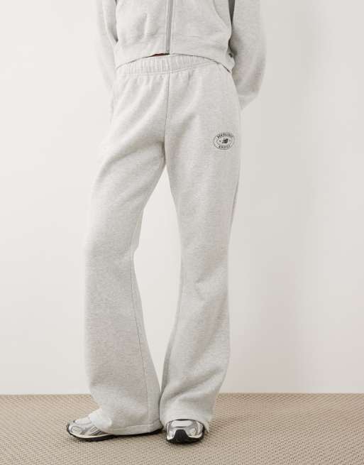 New Balance reimagined fleece track pants in grey, 2 of 5