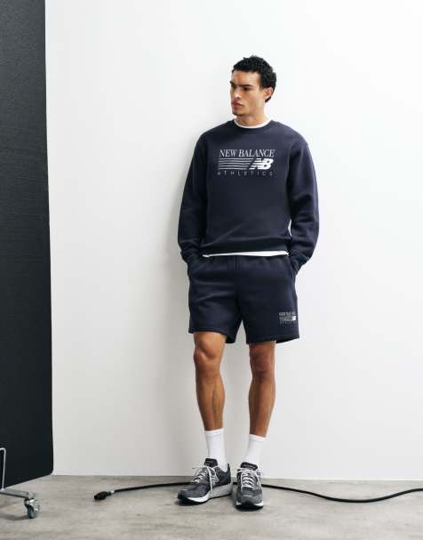New Balance reimagined graphic fleece 7 inch shorts zwart - view 1