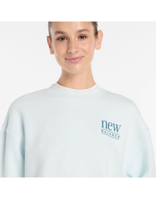 New Balance - Reimagined - Sweat ras de cou en polaire - Bleu moucheté, 4 de 4